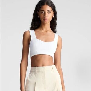 A.L.C. Jordana Bra Top White Cropped Bustier Tank NWT Size Small
